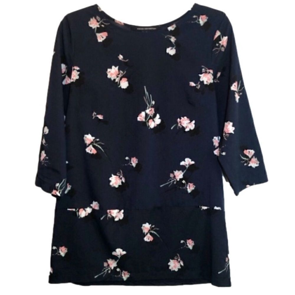 French Connection Floral Top with 3/4 Sleeves in Blue/Pink Women’s Small